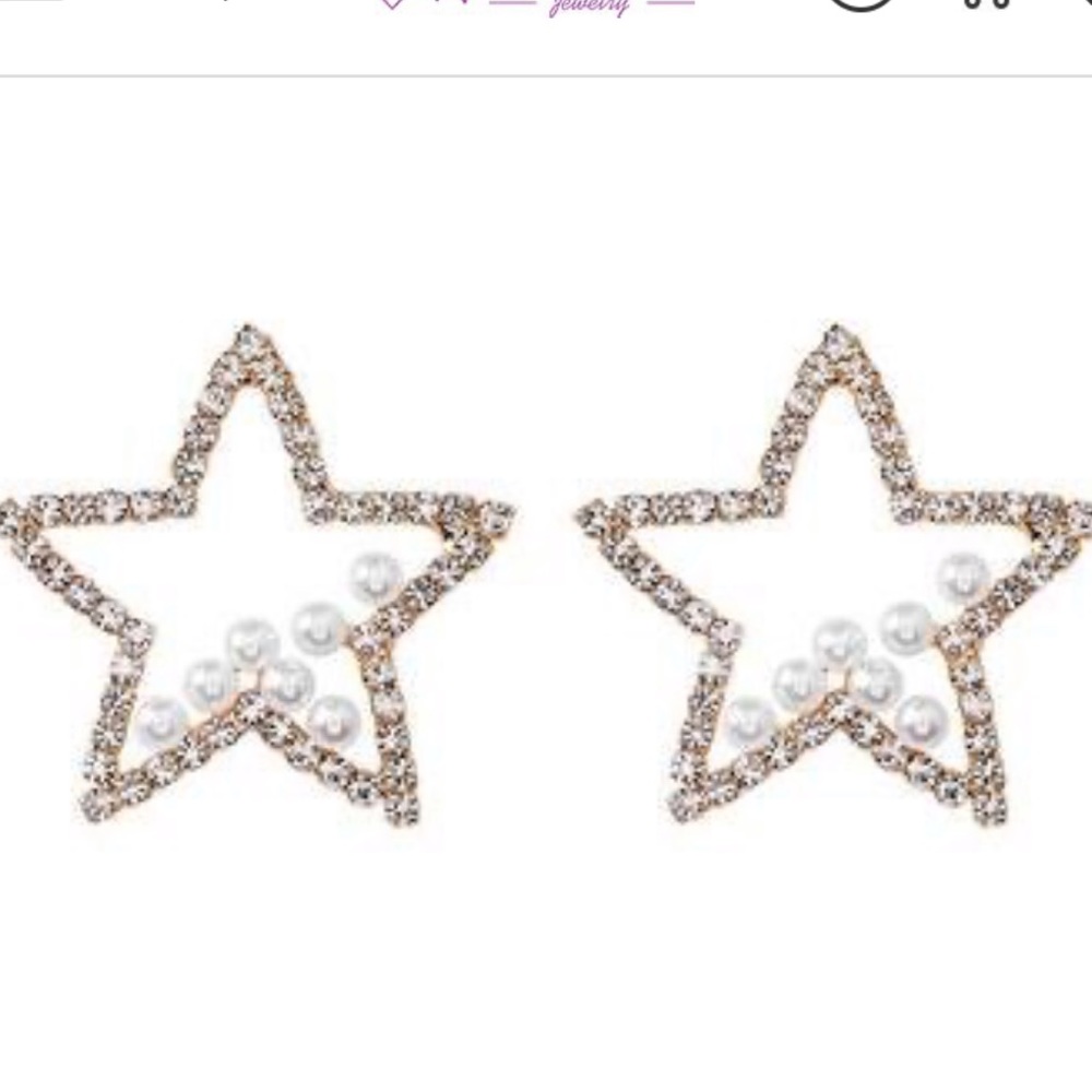 New Star and pearl earrings - Picture 3 of 3